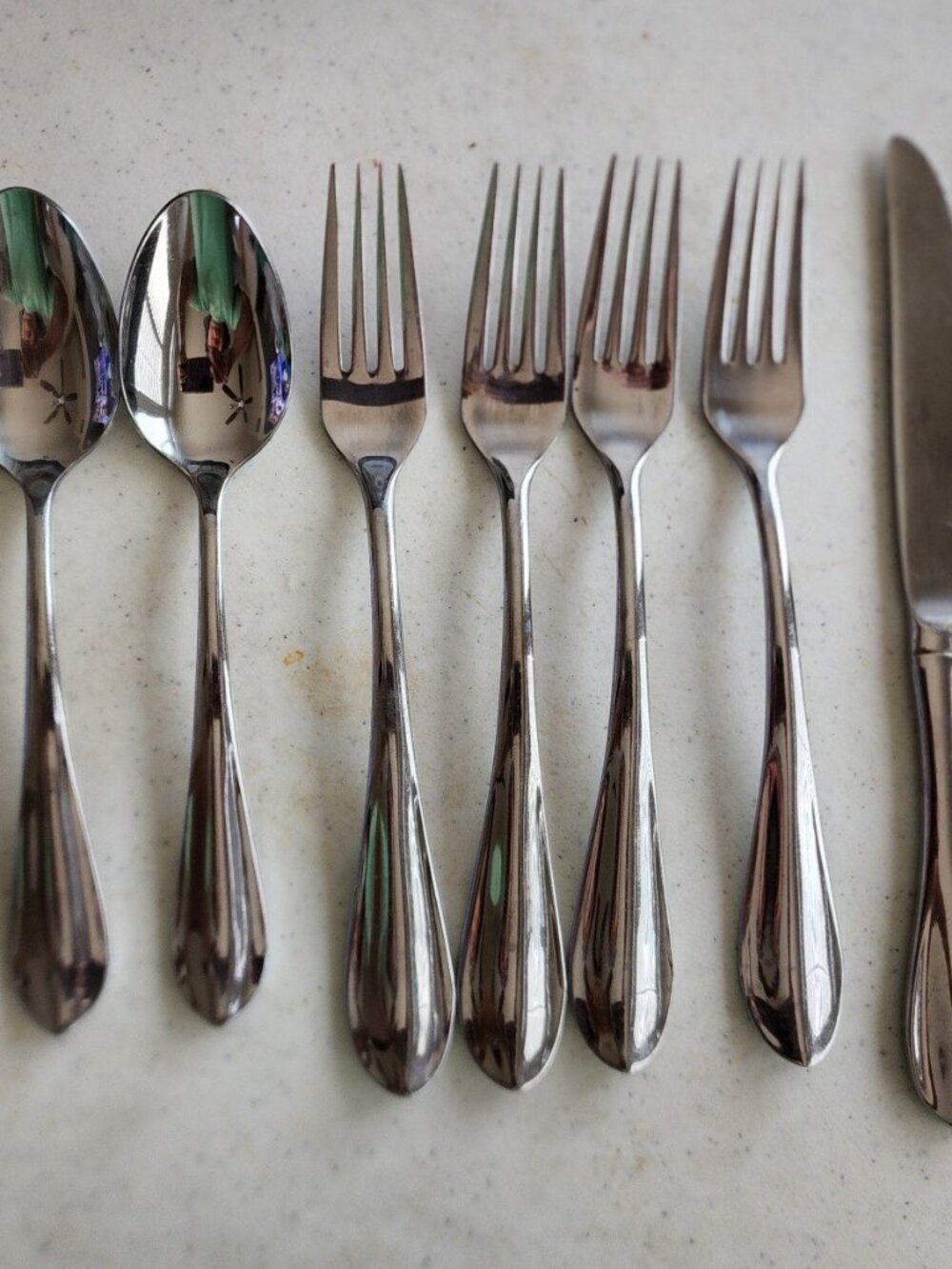 HAMPTON Argent Silverware Flatware Stainless Steel Set of 12 Spoons Forks Knives